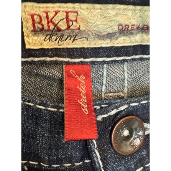 BKE Drew Bootcut Jeans Denim Women’s Size 29x33.5 Stretch Fit Dark Wash Single C - Picture 4 of 8
